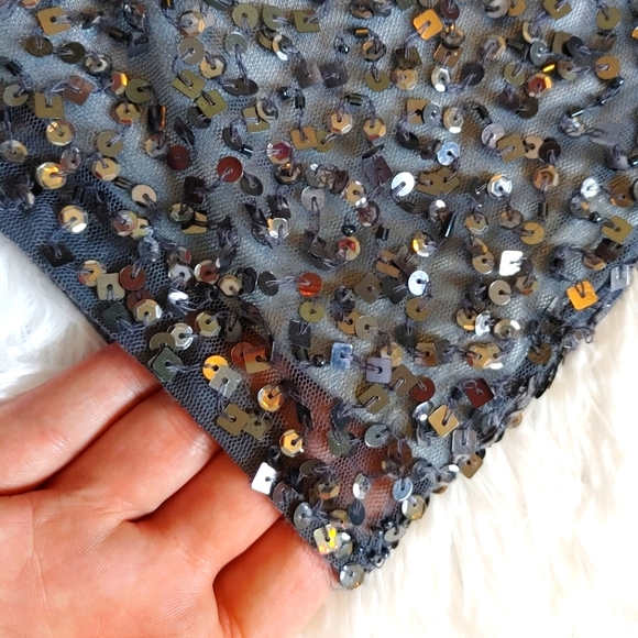 Jump Apparel || Sequin & Beaded Dress, Size 1/2, Silver Grey - Picture 3 of 6